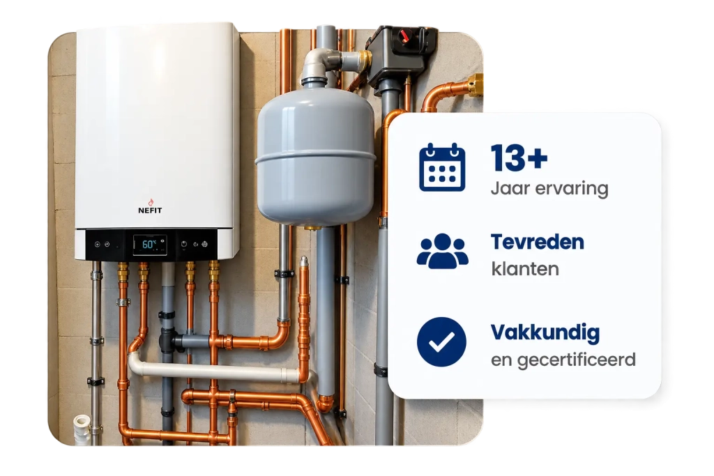 Professionele cv-installatie met servicekaart